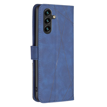 Samsung Galaxy A15 Wallet Case – Rhombus Texture PU Leather, Magnetic Buckle, Card Slots, Stand Function, Shockproof Protective Cover