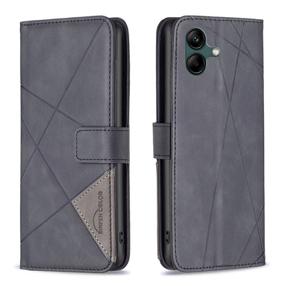 Samsung Galaxy A05 Wallet Case – Rhombus Texture PU Leather, Magnetic Buckle, Card Slots, Stand Function, Shockproof Protective Cover