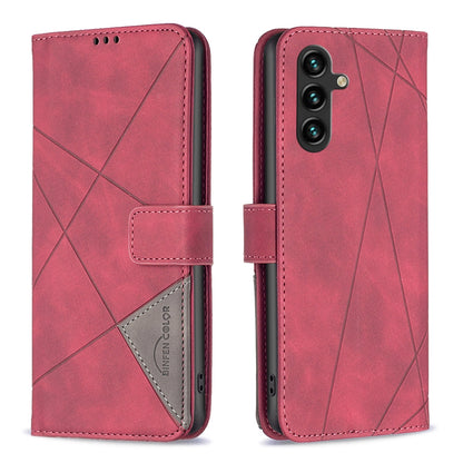 Samsung Galaxy A05s Wallet Case – Rhombus Texture PU Leather, Magnetic Buckle, Card Slots, Stand Function, Shockproof Protective Cover