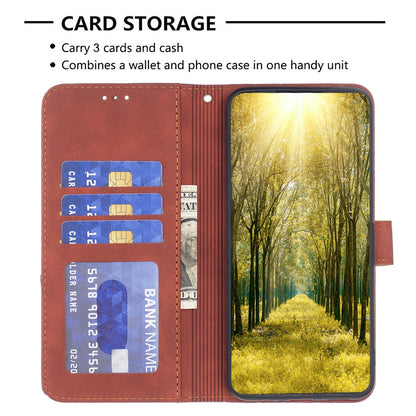 Samsung Galaxy A05s Wallet Case – Rhombus Texture PU Leather, Magnetic Buckle, Card Slots, Stand Function, Shockproof Protective Cover