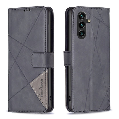 Samsung Galaxy A05s Wallet Case – Rhombus Texture PU Leather, Magnetic Buckle, Card Slots, Stand Function, Shockproof Protective Cover