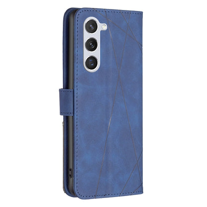 Samsung Galaxy S24 5G Wallet Case – Rhombus Texture PU Leather, Magnetic Buckle, Card Slots, Stand Function, Shockproof Protective Cover
