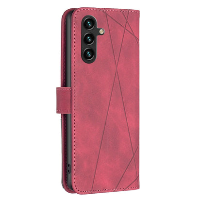 Samsung Galaxy A35 Wallet Case – Rhombus Texture PU Leather, Magnetic Buckle, Card Slots, Stand Function, Shockproof Protective Cover
