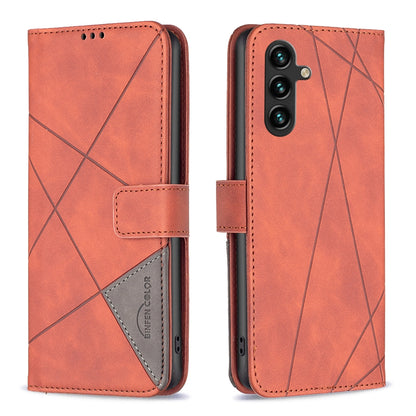 Samsung Galaxy A35 Wallet Case – Rhombus Texture PU Leather, Magnetic Buckle, Card Slots, Stand Function, Shockproof Protective Cover
