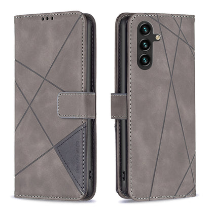 Samsung Galaxy A55 Wallet Case – Rhombus Texture PU Leather, Magnetic Buckle, Card Slots, Stand Function, Shockproof Protective Cover