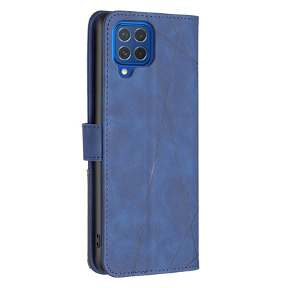 Samsung Galaxy F62 Wallet Case – Rhombus Texture PU Leather, Magnetic Buckle, Card Slots, Stand Function, Shockproof Protective Cover