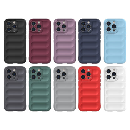 iPhone 15 Pro Magic Shield TPU + Flannel Phone Case: Durable, Non-toxic, Easy Access, Stylish Design