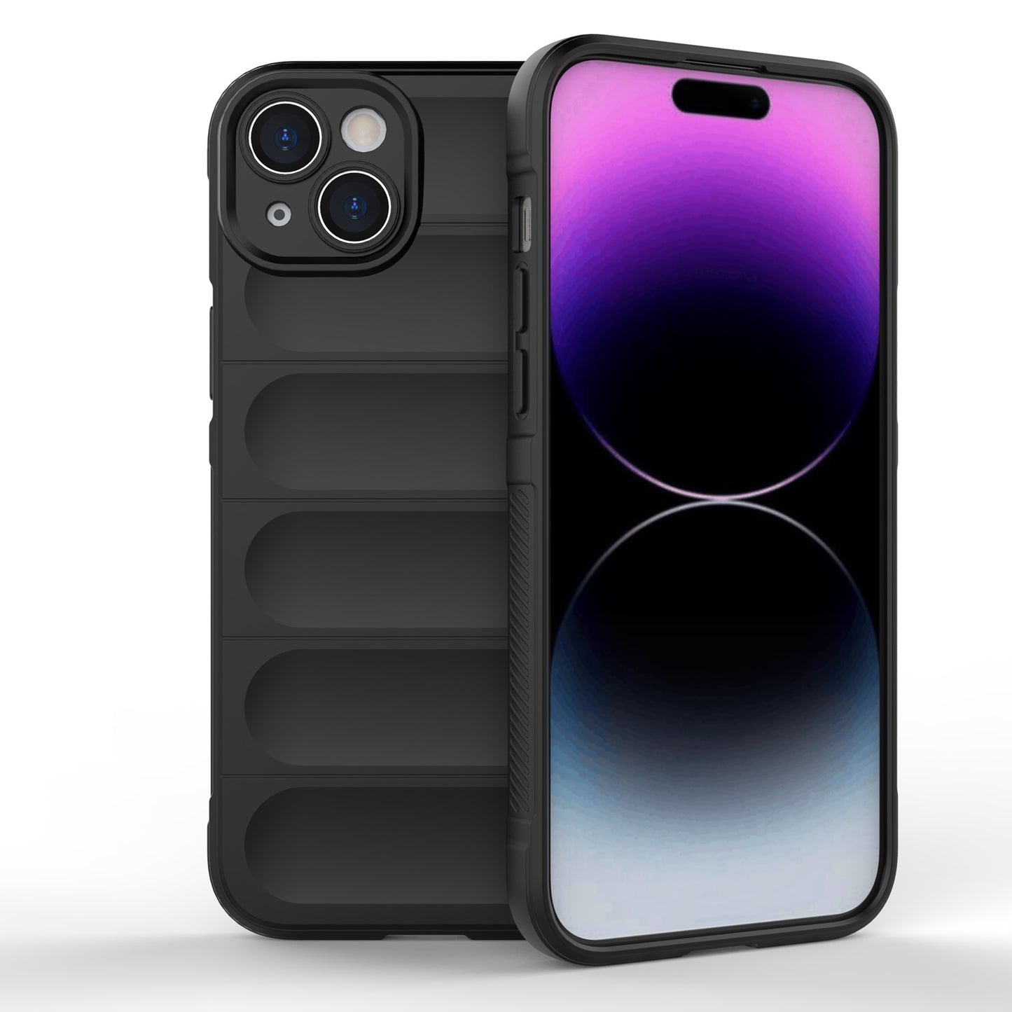 iPhone 15 Plus Magic Shield TPU + Flannel Phone Case: Durable, Non-toxic, Easy Access, Stylish Design