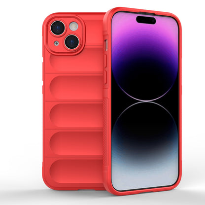 iPhone 15 Plus Magic Shield TPU + Flannel Phone Case: Durable, Non-toxic, Easy Access, Stylish Design