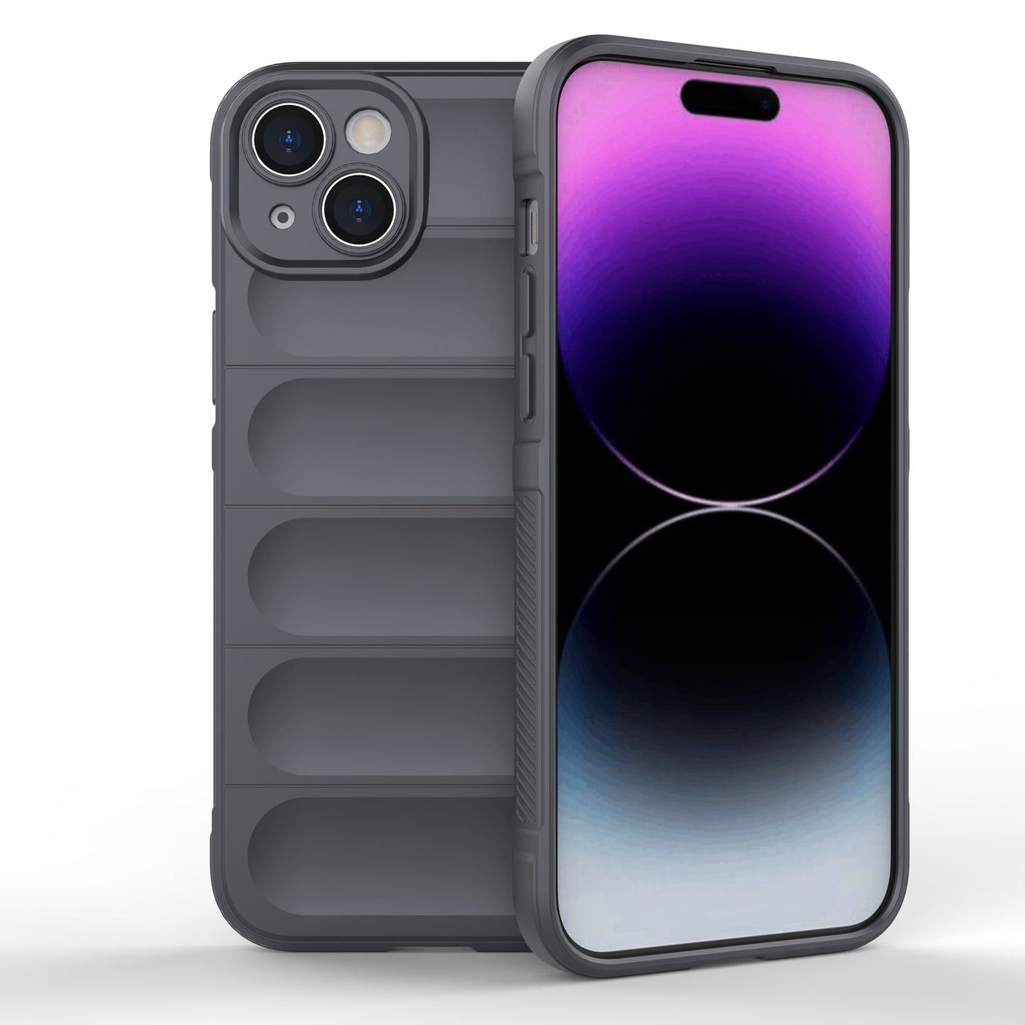 iPhone 15 Plus Magic Shield TPU + Flannel Phone Case: Durable, Non-toxic, Easy Access, Stylish Design