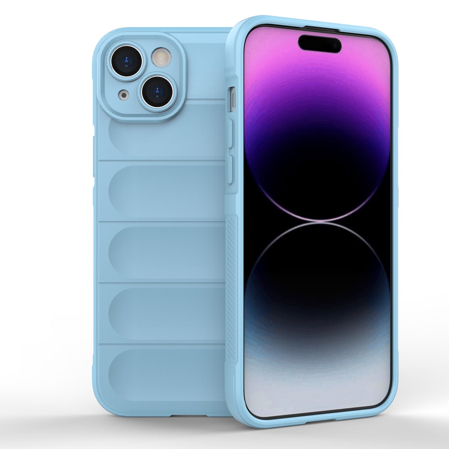 iPhone 15 Plus Magic Shield TPU + Flannel Phone Case: Durable, Non-toxic, Easy Access, Stylish Design