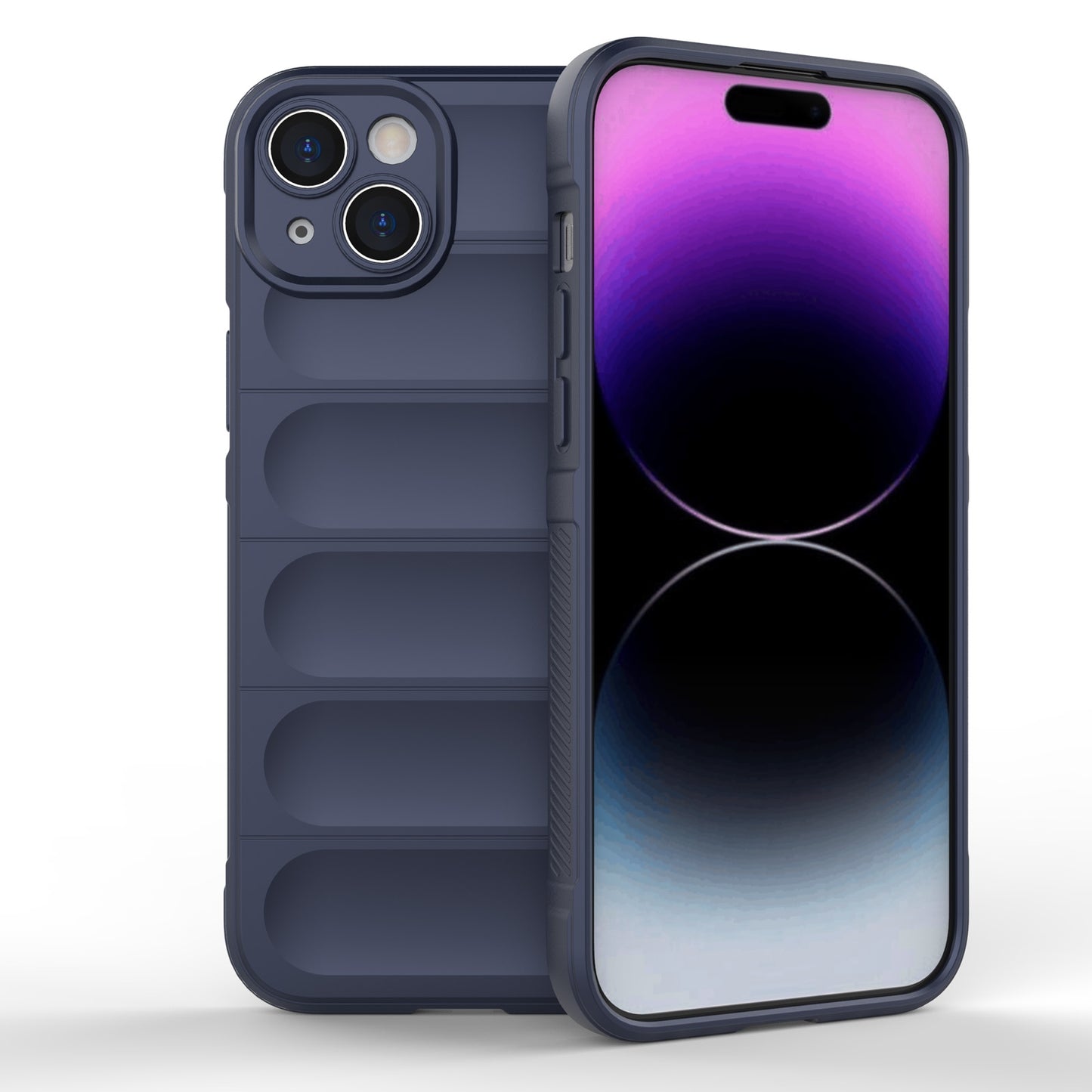 iPhone 15 Plus Magic Shield TPU + Flannel Phone Case: Durable, Non-toxic, Easy Access, Stylish Design