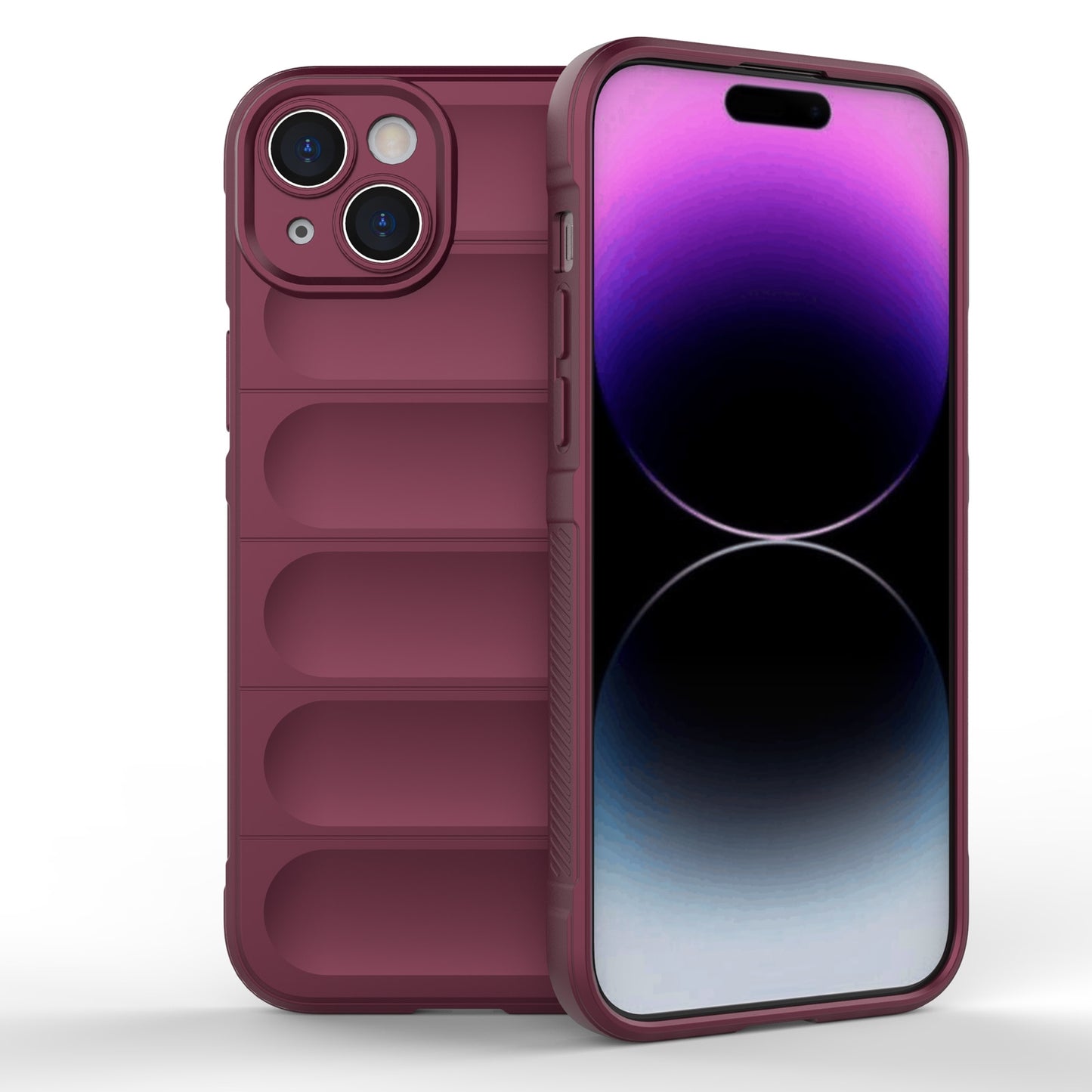 iPhone 15 Plus Magic Shield TPU + Flannel Phone Case: Durable, Non-toxic, Easy Access, Stylish Design