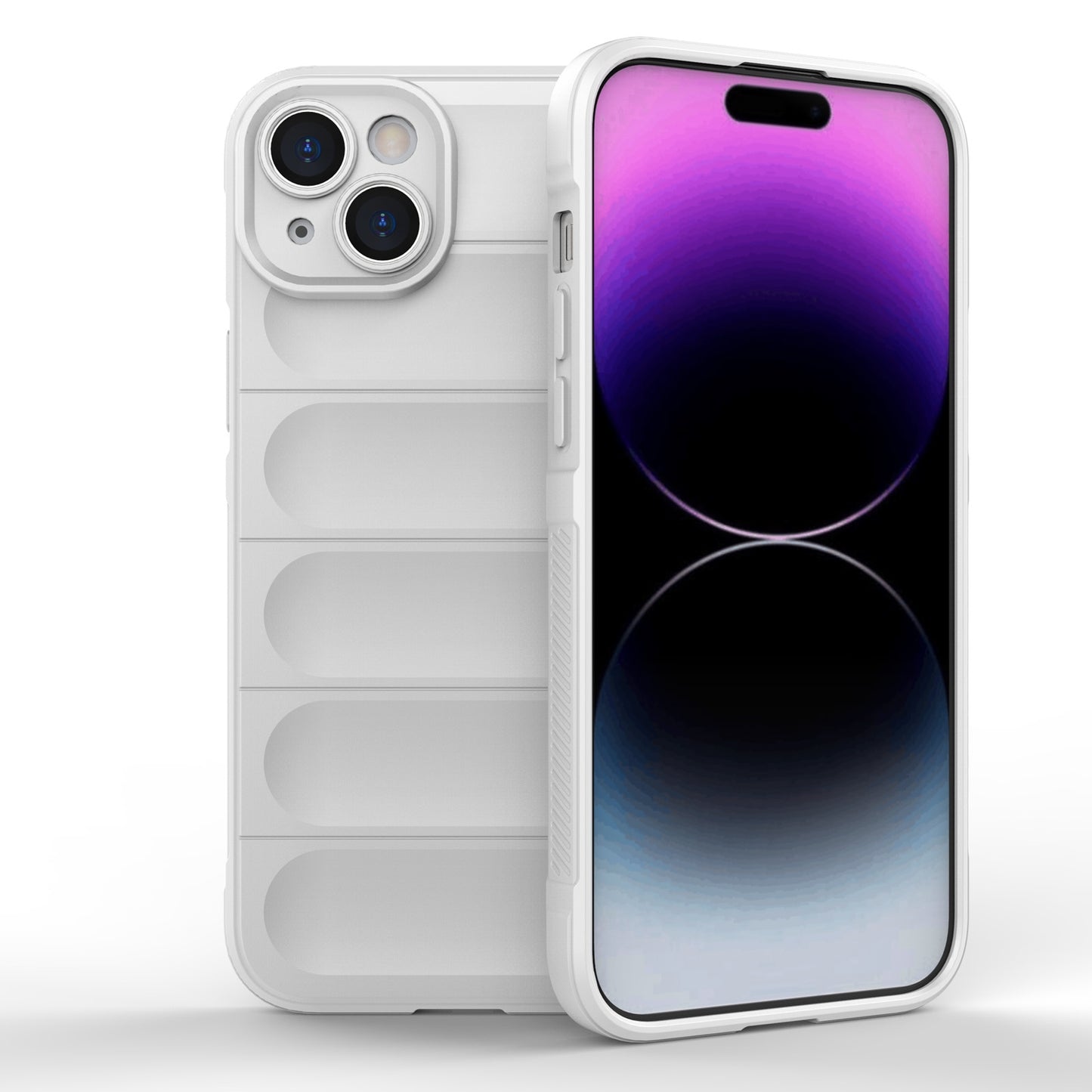 iPhone 15 Plus Magic Shield TPU + Flannel Phone Case: Durable, Non-toxic, Easy Access, Stylish Design