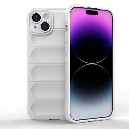 iPhone 15 Plus Magic Shield TPU + Flannel Phone Case: Durable, Non-toxic, Easy Access, Stylish Design