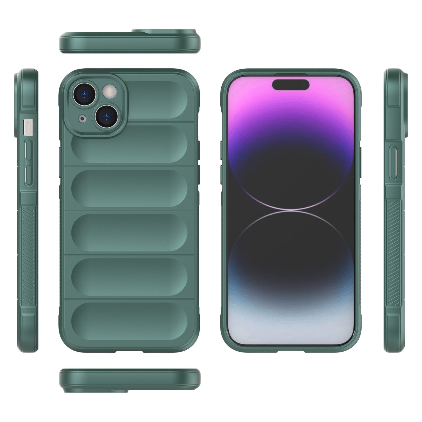 iPhone 15 Plus Magic Shield TPU + Flannel Phone Case: Durable, Non-toxic, Easy Access, Stylish Design