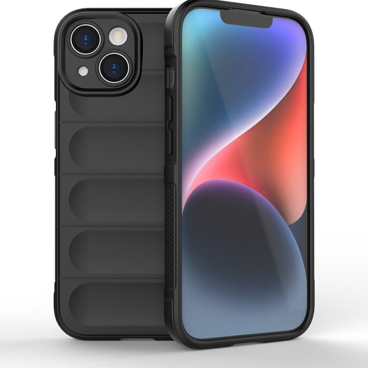 iPhone 15 Magic Shield TPU + Flannel Phone Case: Durable, Non-toxic, Easy Access, Stylish Design