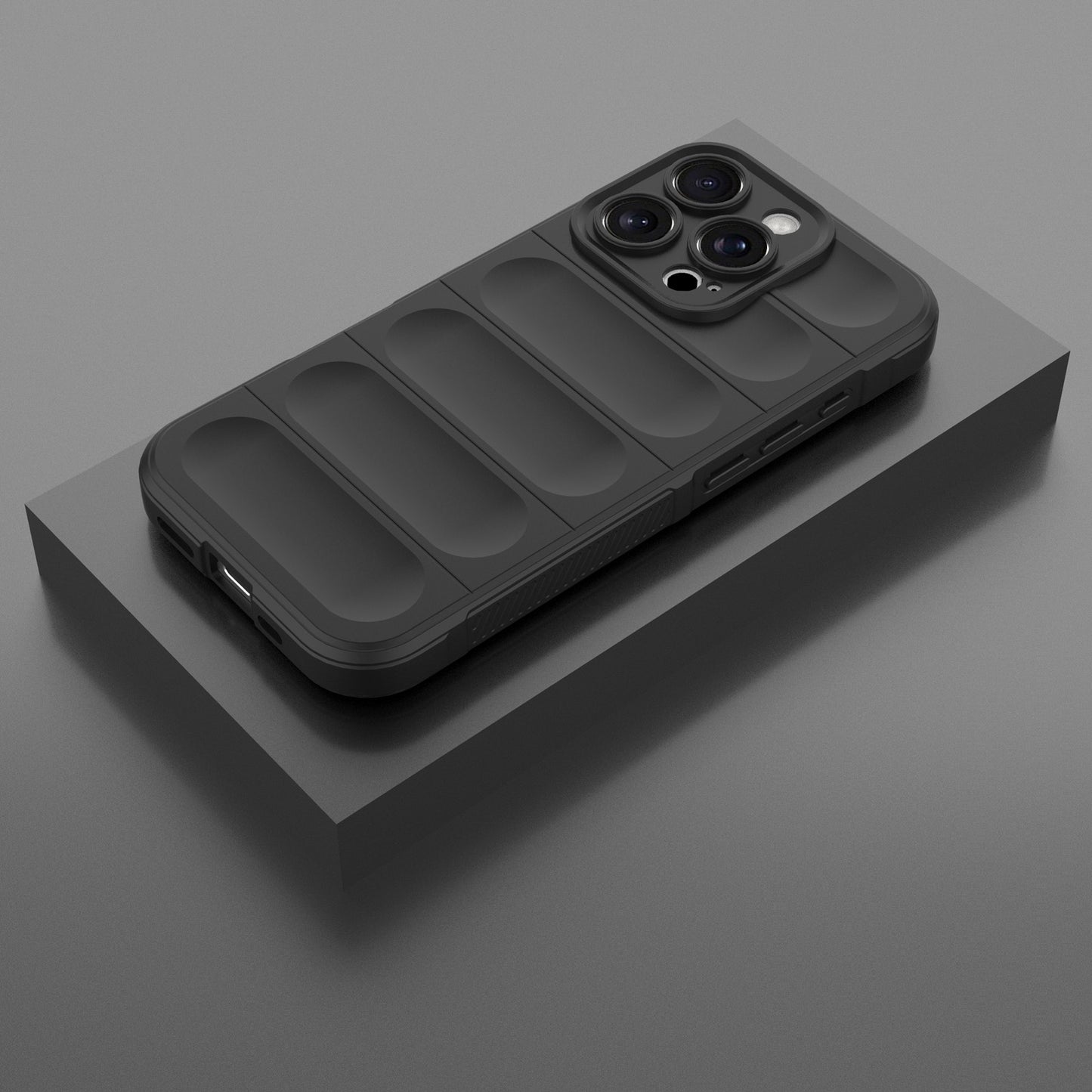 iPhone 16 Pro Magic Shield TPU + Flannel Phone Case: Durable, Non-toxic, Easy Access, Stylish Design