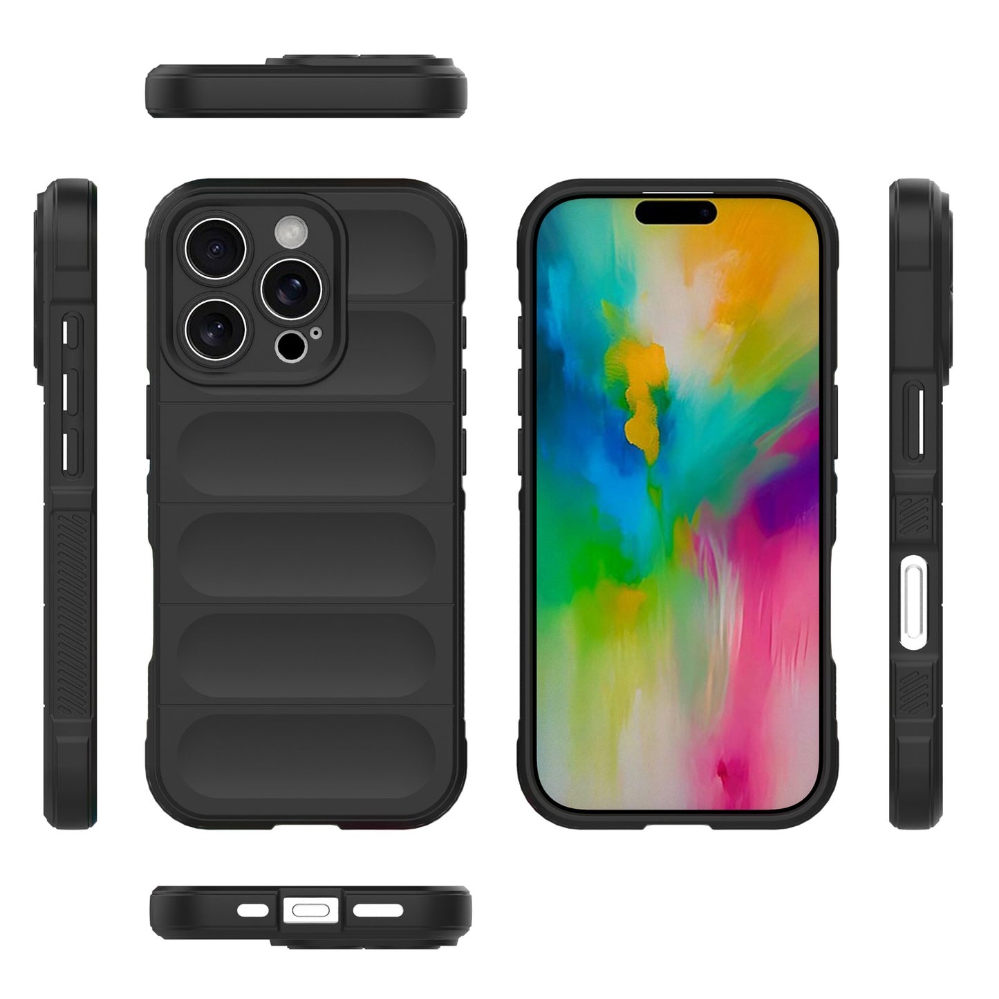 iPhone 16 Pro Magic Shield TPU + Flannel Phone Case: Durable, Non-toxic, Easy Access, Stylish Design