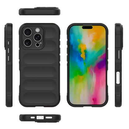 iPhone 16 Pro Magic Shield TPU + Flannel Phone Case: Durable, Non-toxic, Easy Access, Stylish Design