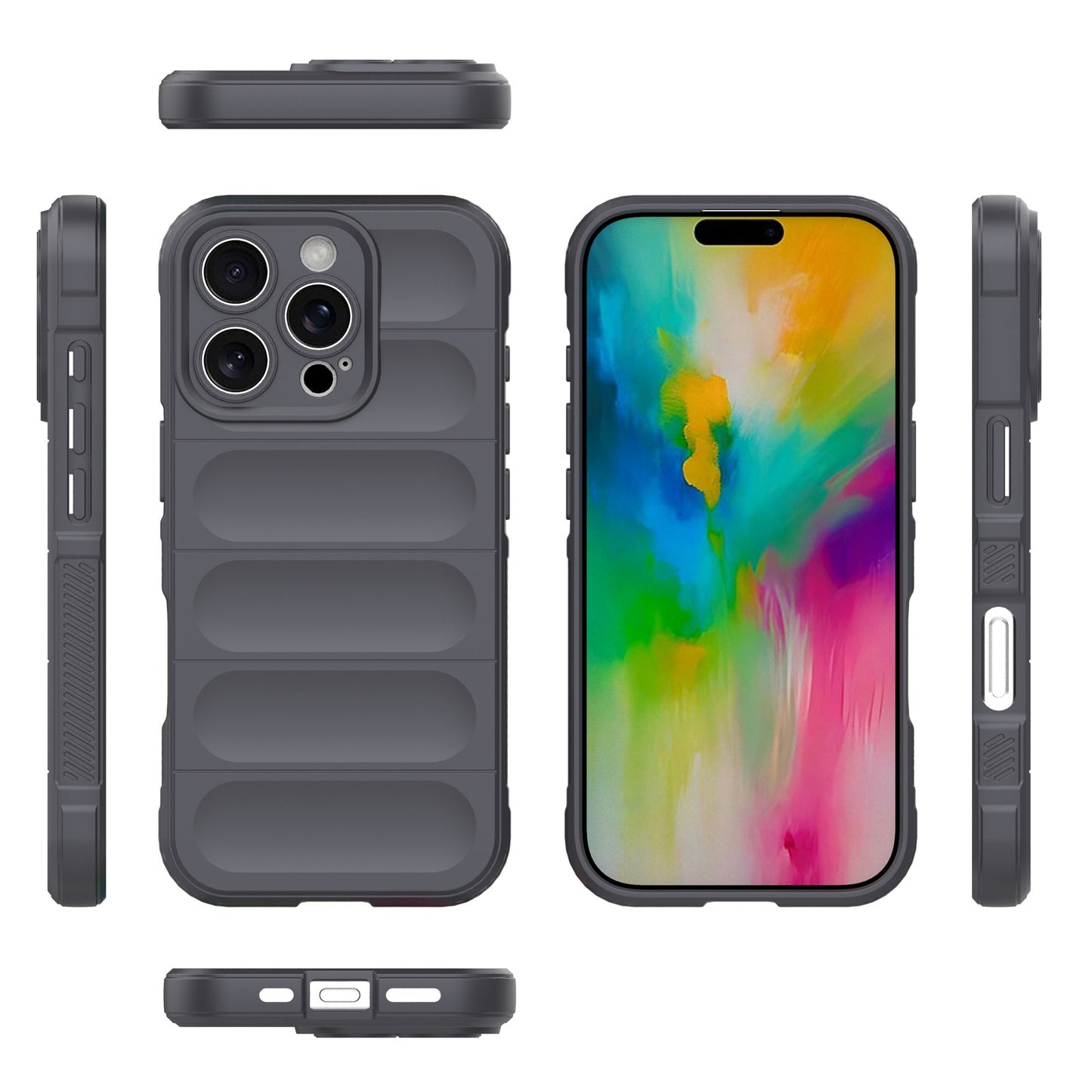 iPhone 16 Pro Magic Shield TPU + Flannel Phone Case: Durable, Non-toxic, Easy Access, Stylish Design