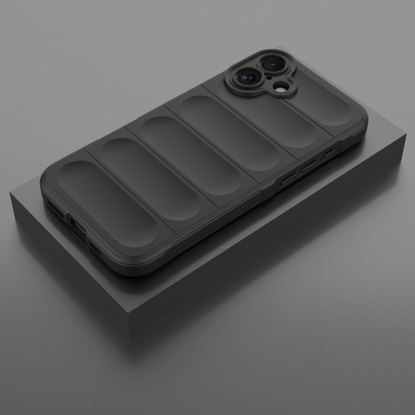 iPhone 16 Plus Magic Shield TPU + Flannel Phone Case: Durable, Non-toxic, Easy Access, Stylish Design