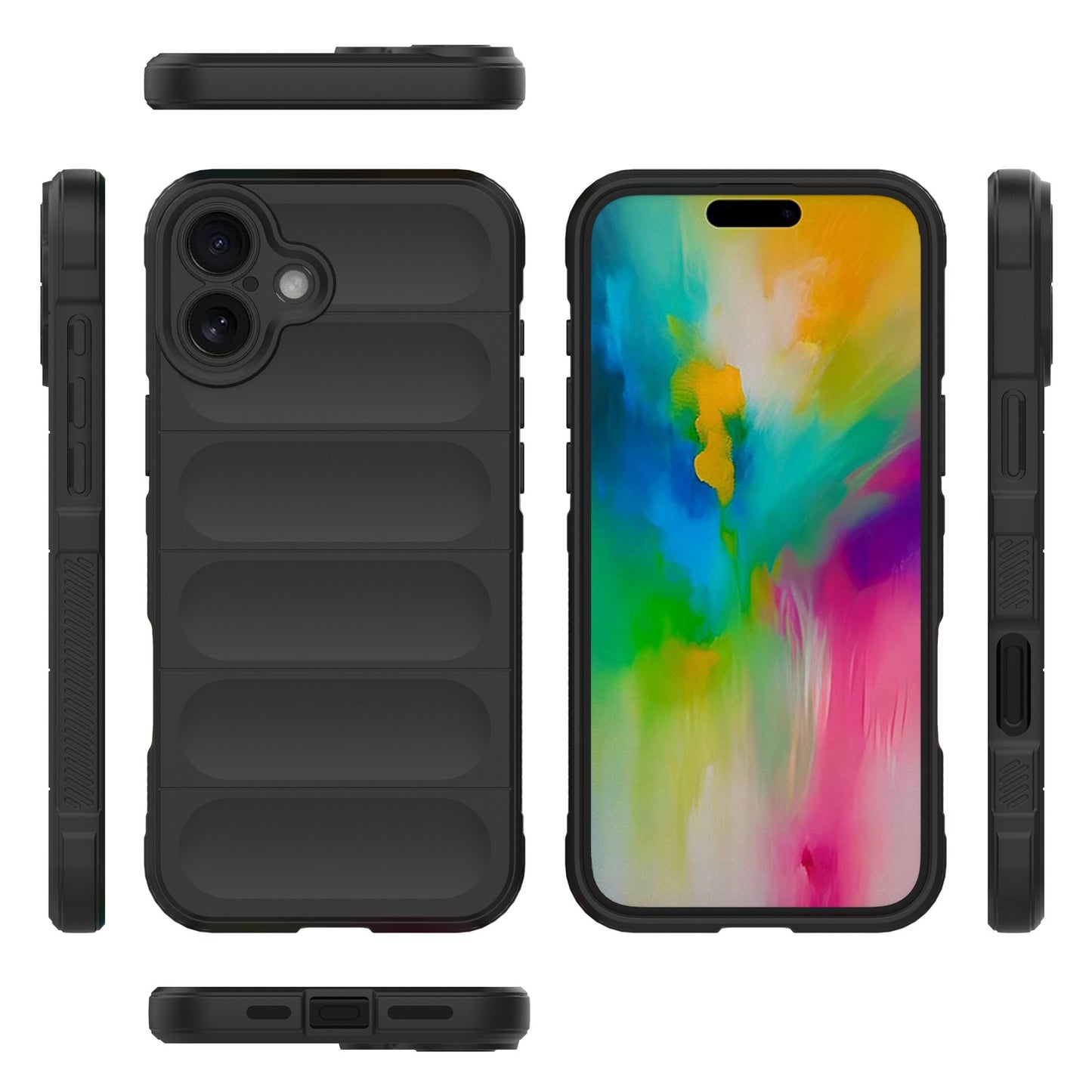 iPhone 16 Plus Magic Shield TPU + Flannel Phone Case: Durable, Non-toxic, Easy Access, Stylish Design