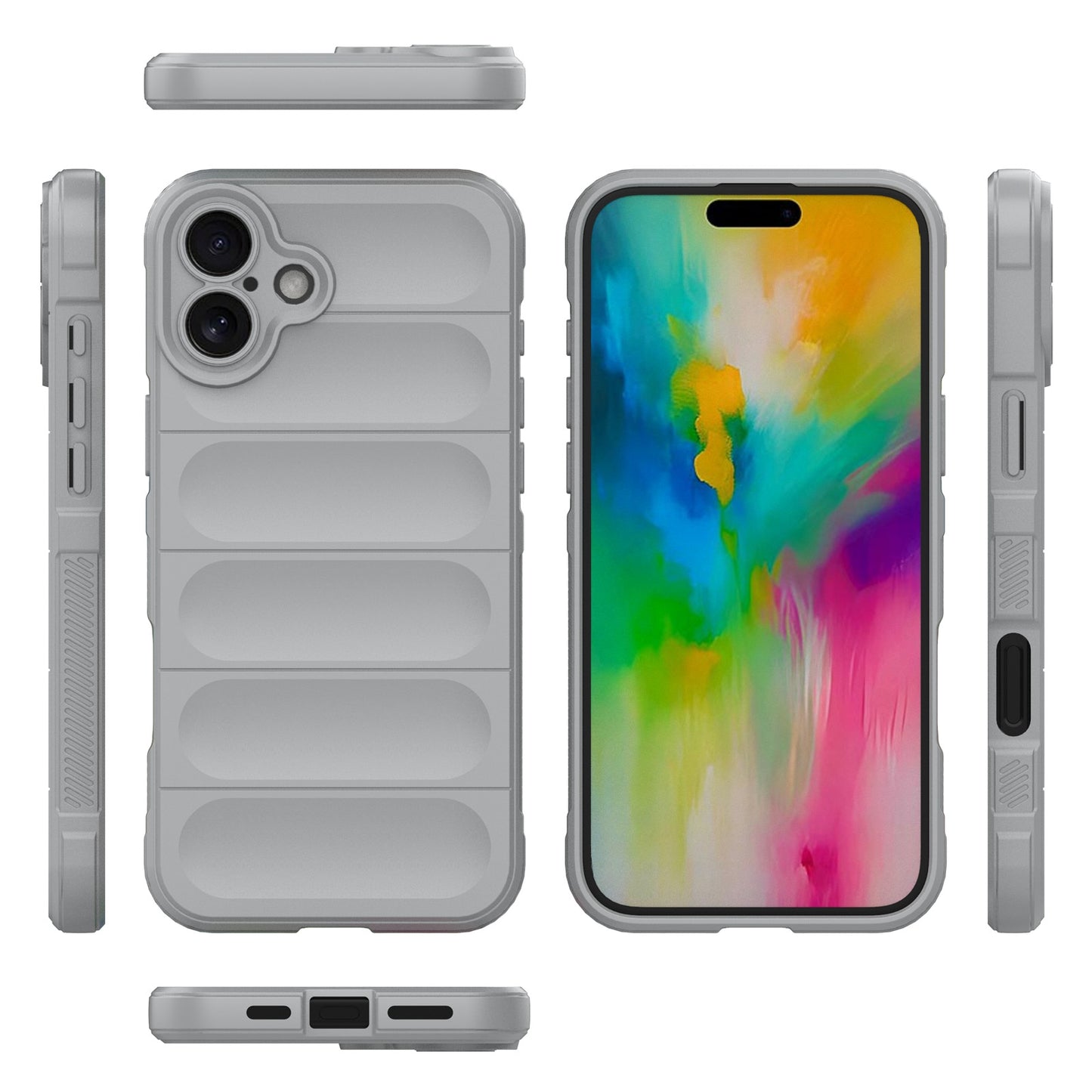 iPhone 16 Plus Magic Shield TPU + Flannel Phone Case: Durable, Non-toxic, Easy Access, Stylish Design