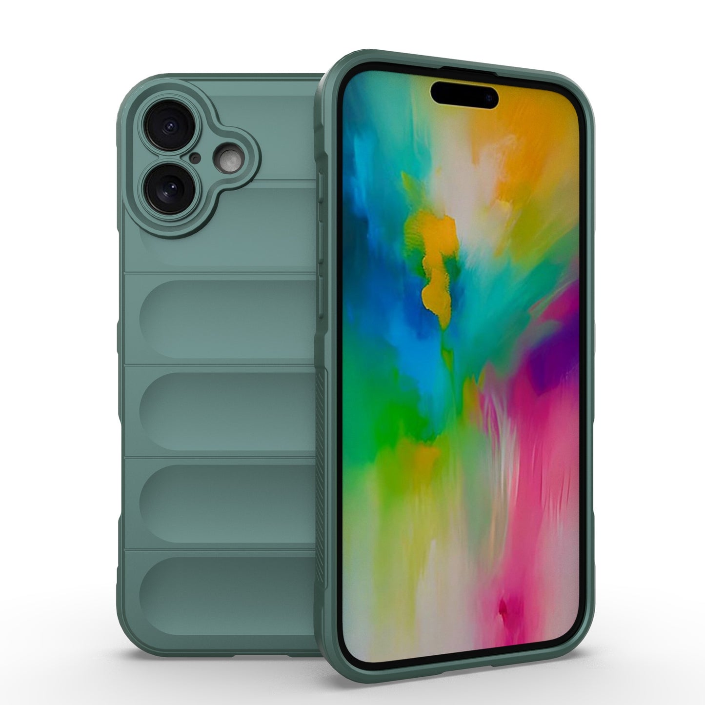 iPhone 16 Plus Magic Shield TPU + Flannel Phone Case: Durable, Non-toxic, Easy Access, Stylish Design