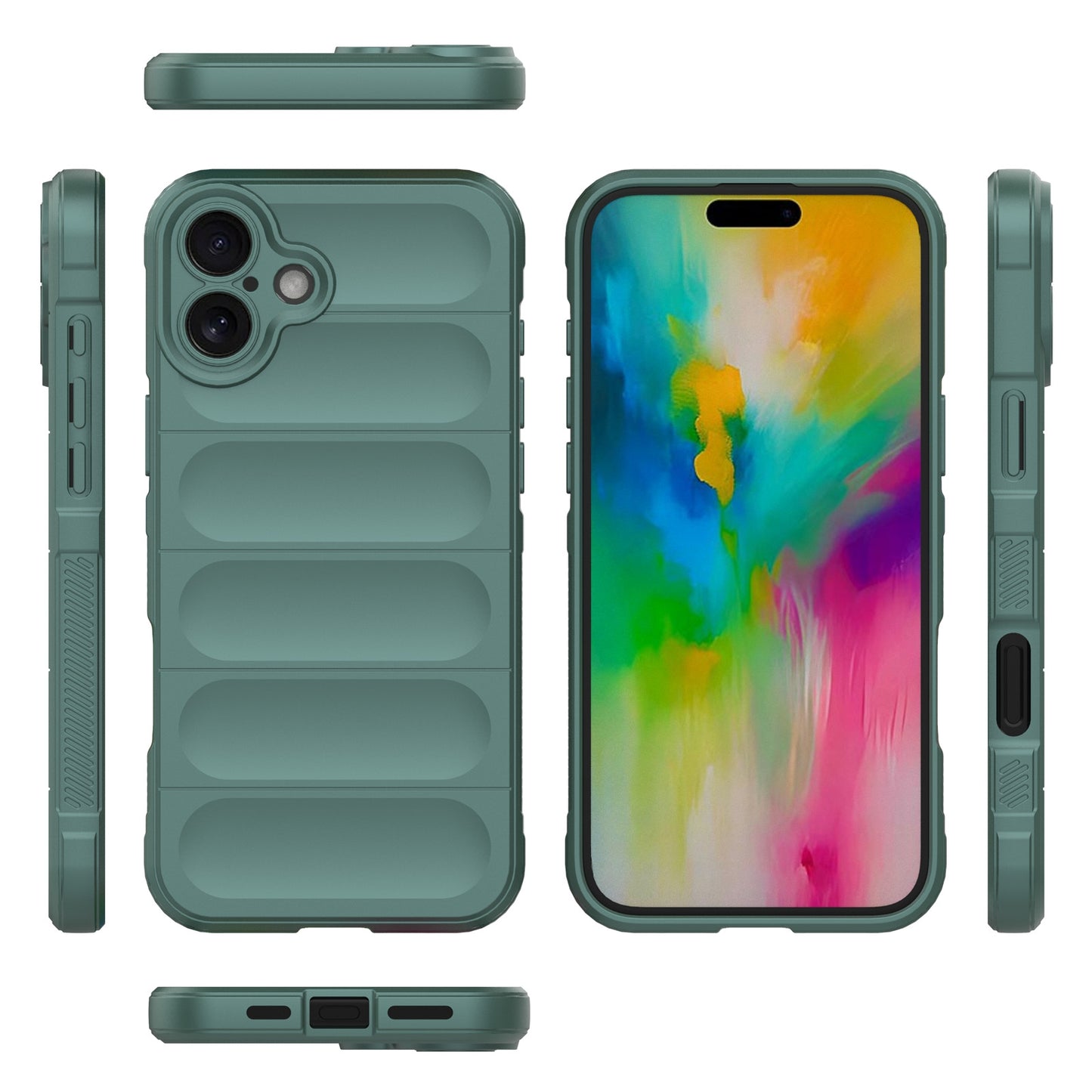 iPhone 16 Plus Magic Shield TPU + Flannel Phone Case: Durable, Non-toxic, Easy Access, Stylish Design