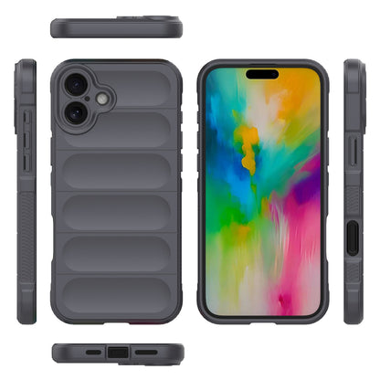 iPhone 16 Plus Magic Shield TPU + Flannel Phone Case: Durable, Non-toxic, Easy Access, Stylish Design