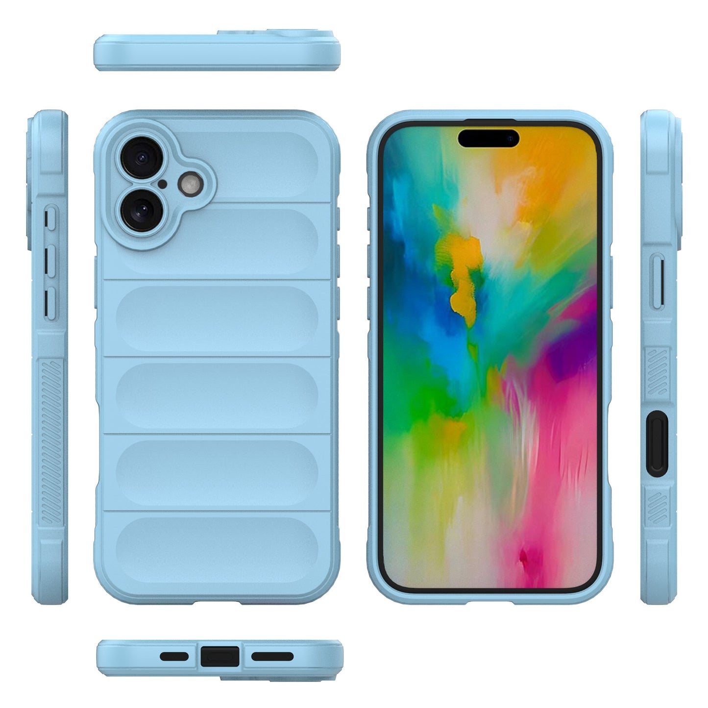 iPhone 16 Plus Magic Shield TPU + Flannel Phone Case: Durable, Non-toxic, Easy Access, Stylish Design