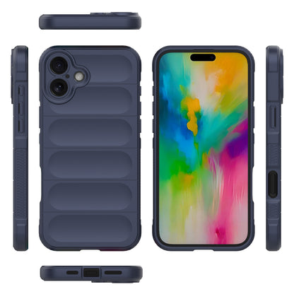 iPhone 16 Plus Magic Shield TPU + Flannel Phone Case: Durable, Non-toxic, Easy Access, Stylish Design