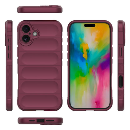 iPhone 16 Plus Magic Shield TPU + Flannel Phone Case: Durable, Non-toxic, Easy Access, Stylish Design