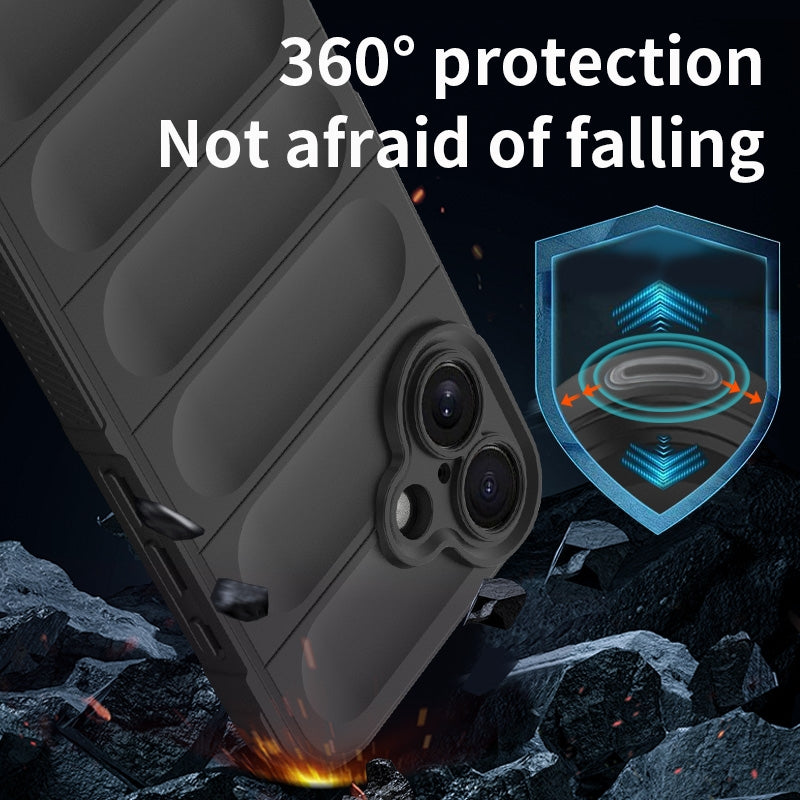 iPhone 16 Magic Shield TPU + Flannel Phone Case: Durable, Non-toxic, Easy Access, Stylish Design