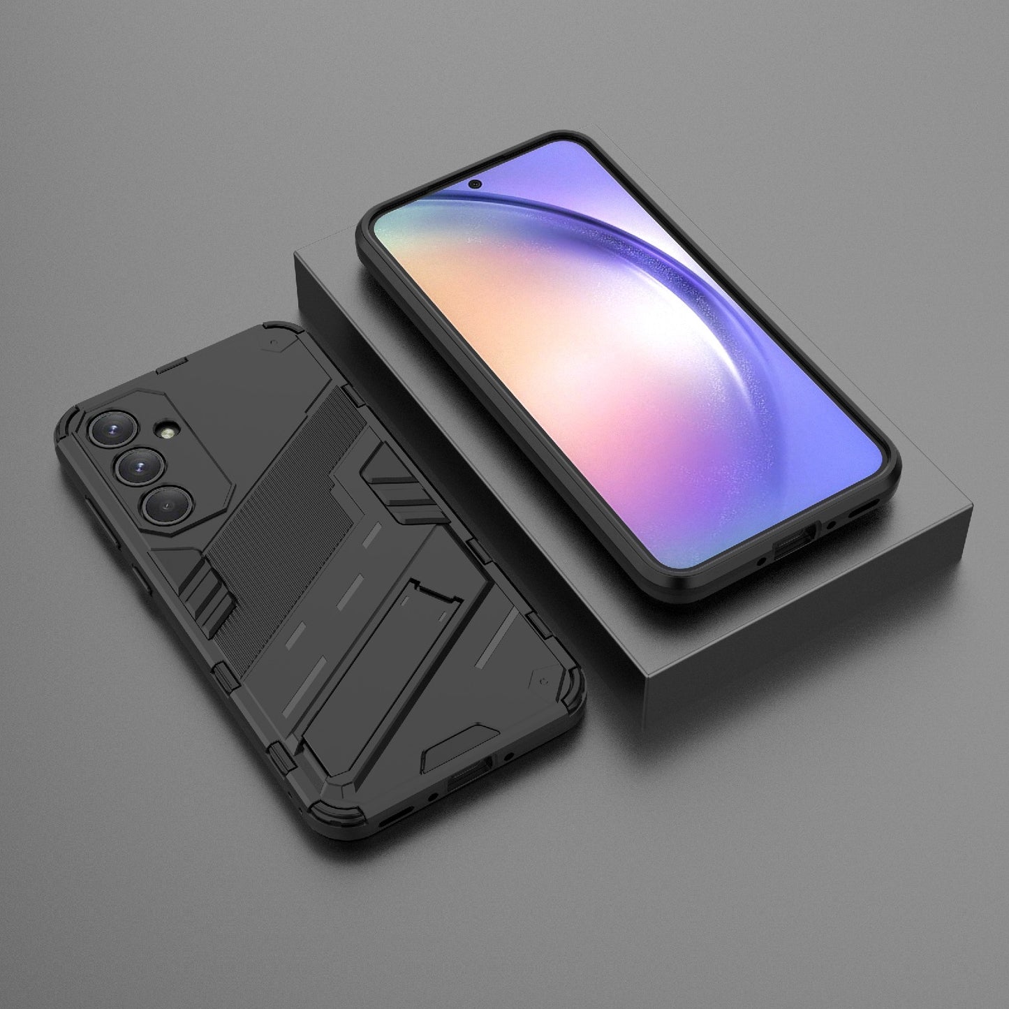 Samsung Galaxy A35 5G Shockproof Phone Case - Punk Armor 2-in-1 PC + TPU with Invisible Holder