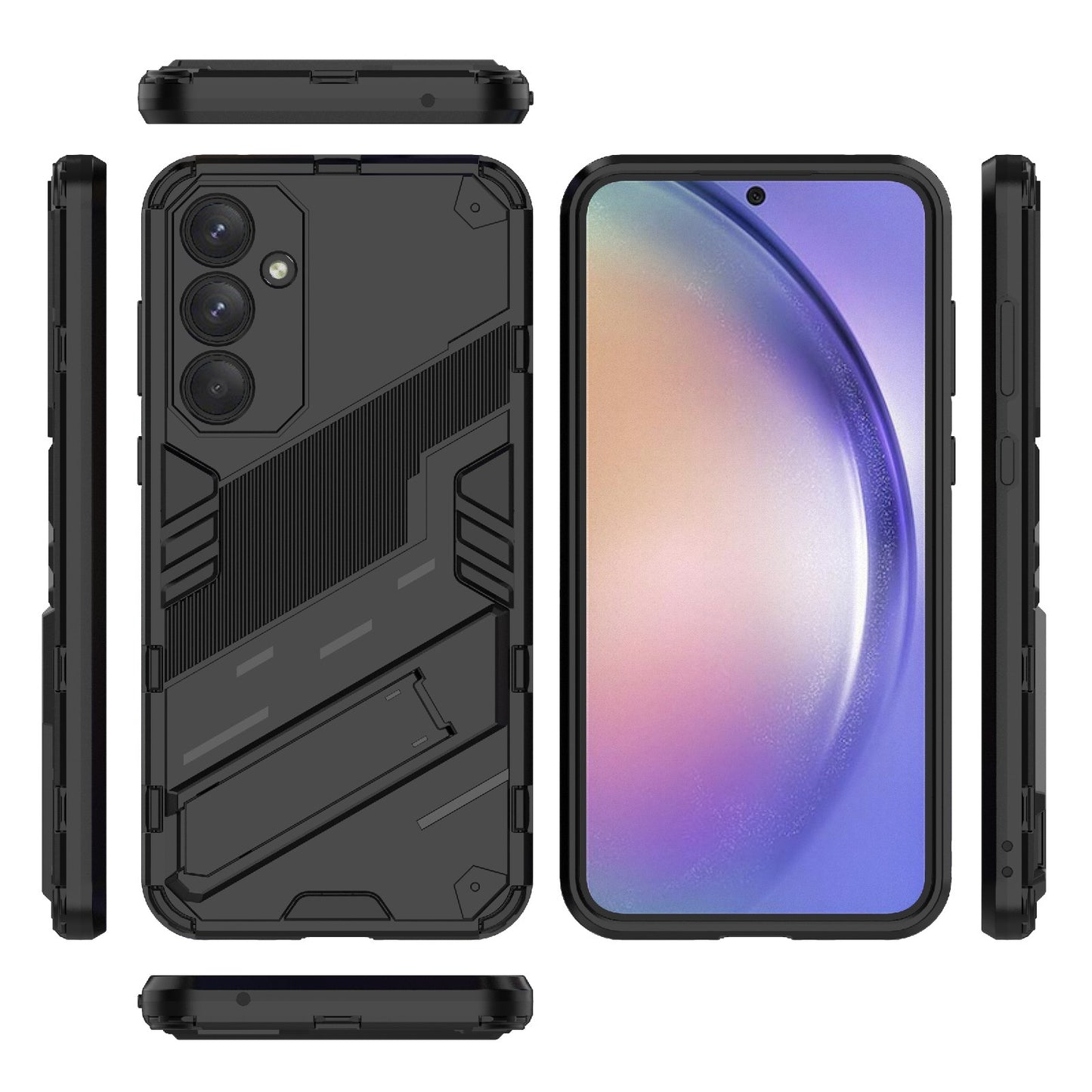 Samsung Galaxy A35 5G Shockproof Phone Case - Punk Armor 2-in-1 PC + TPU with Invisible Holder