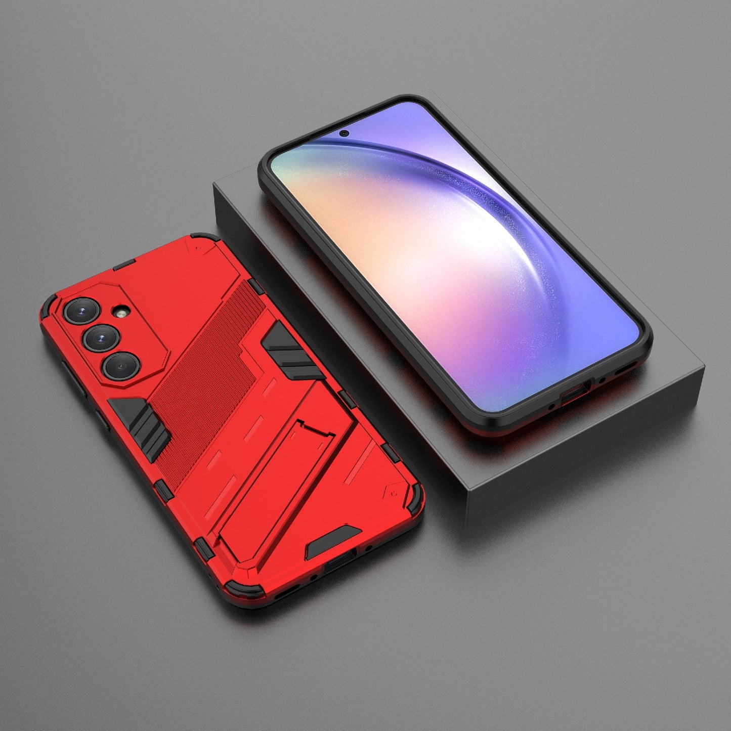 Samsung Galaxy A35 5G Shockproof Phone Case - Punk Armor 2-in-1 PC + TPU with Invisible Holder