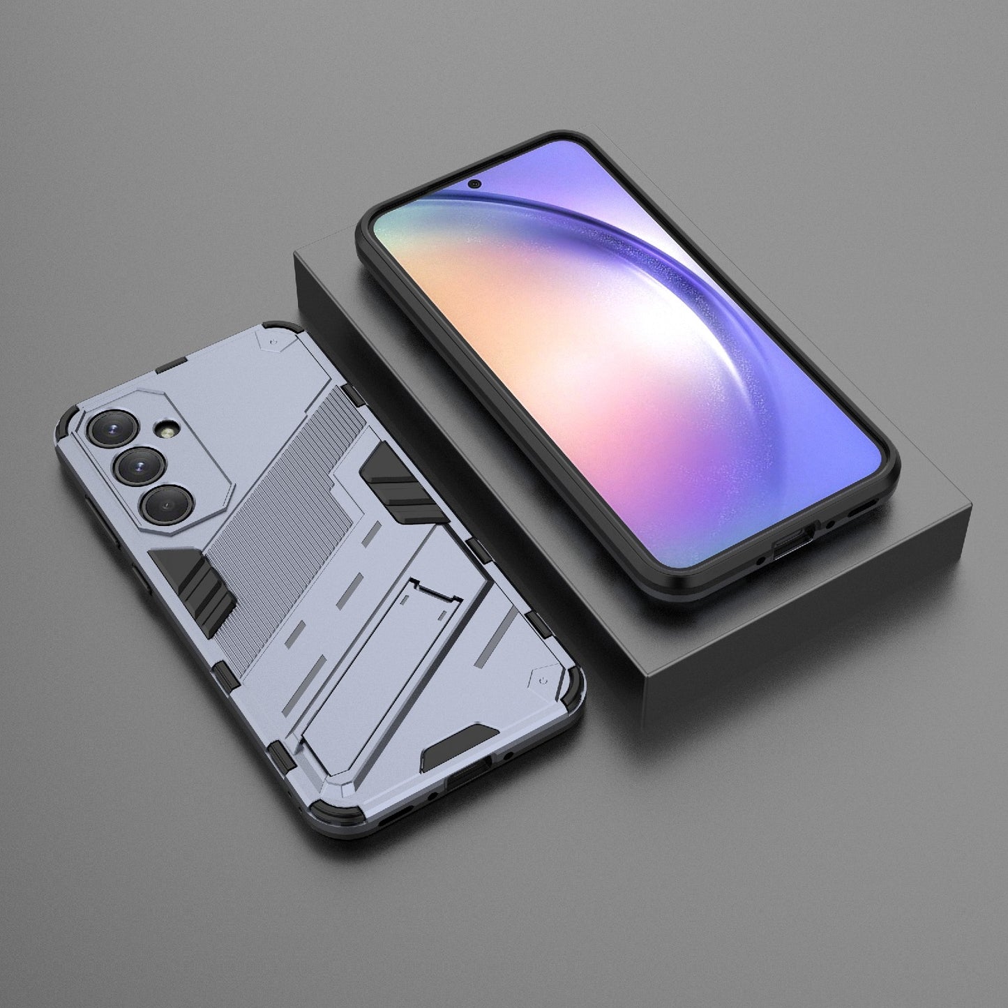 Samsung Galaxy A35 5G Shockproof Phone Case - Punk Armor 2-in-1 PC + TPU with Invisible Holder