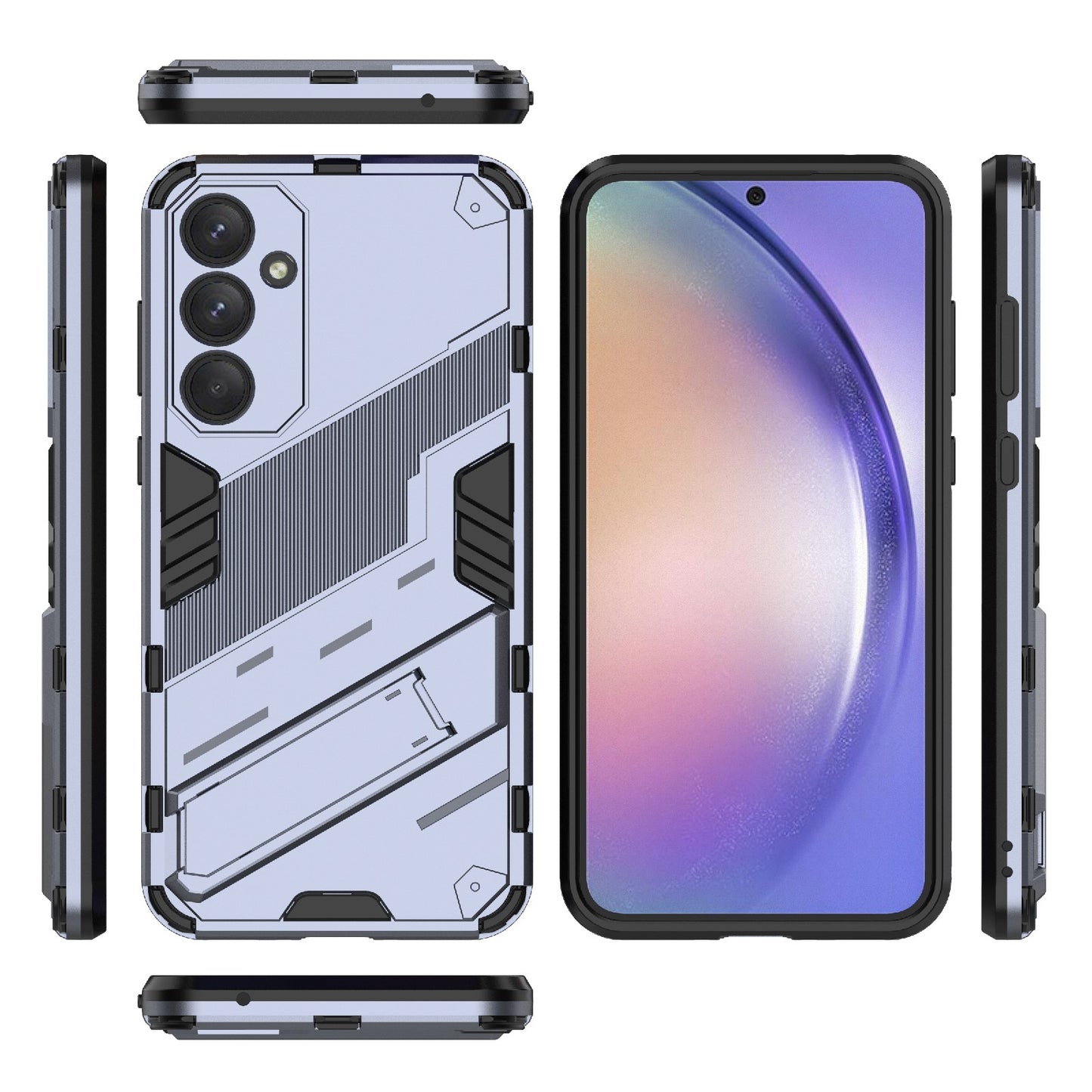 Samsung Galaxy A35 5G Shockproof Phone Case - Punk Armor 2-in-1 PC + TPU with Invisible Holder