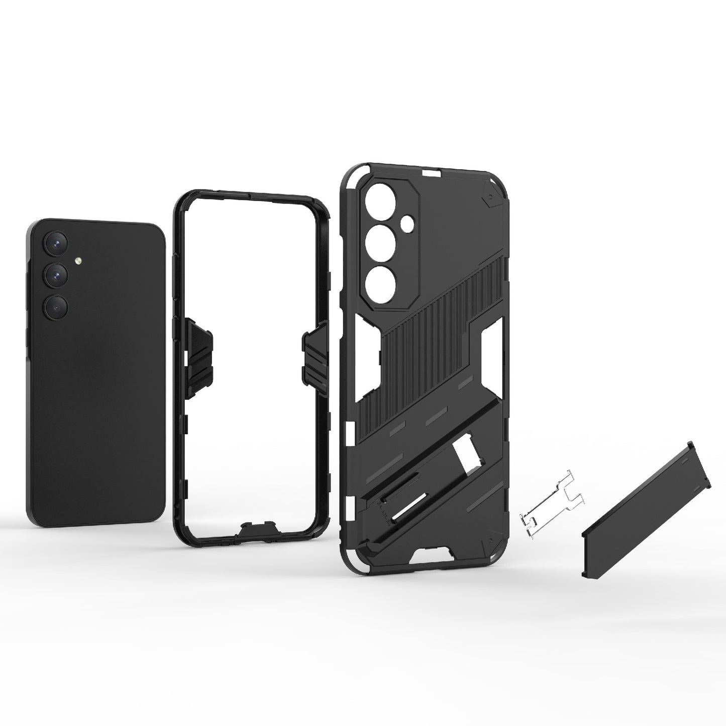 Samsung Galaxy A35 5G Shockproof Phone Case - Punk Armor 2-in-1 PC + TPU with Invisible Holder