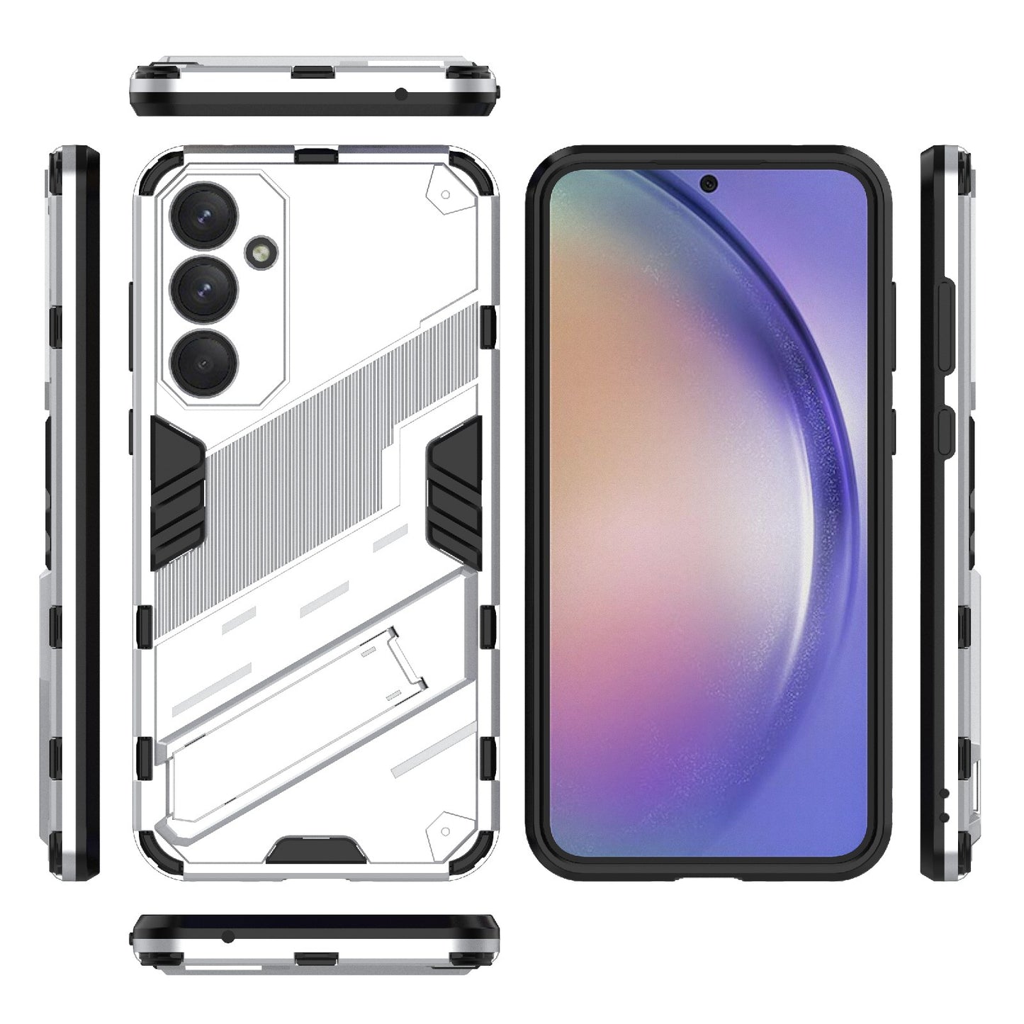 Samsung Galaxy A35 5G Shockproof Phone Case - Punk Armor 2-in-1 PC + TPU with Invisible Holder