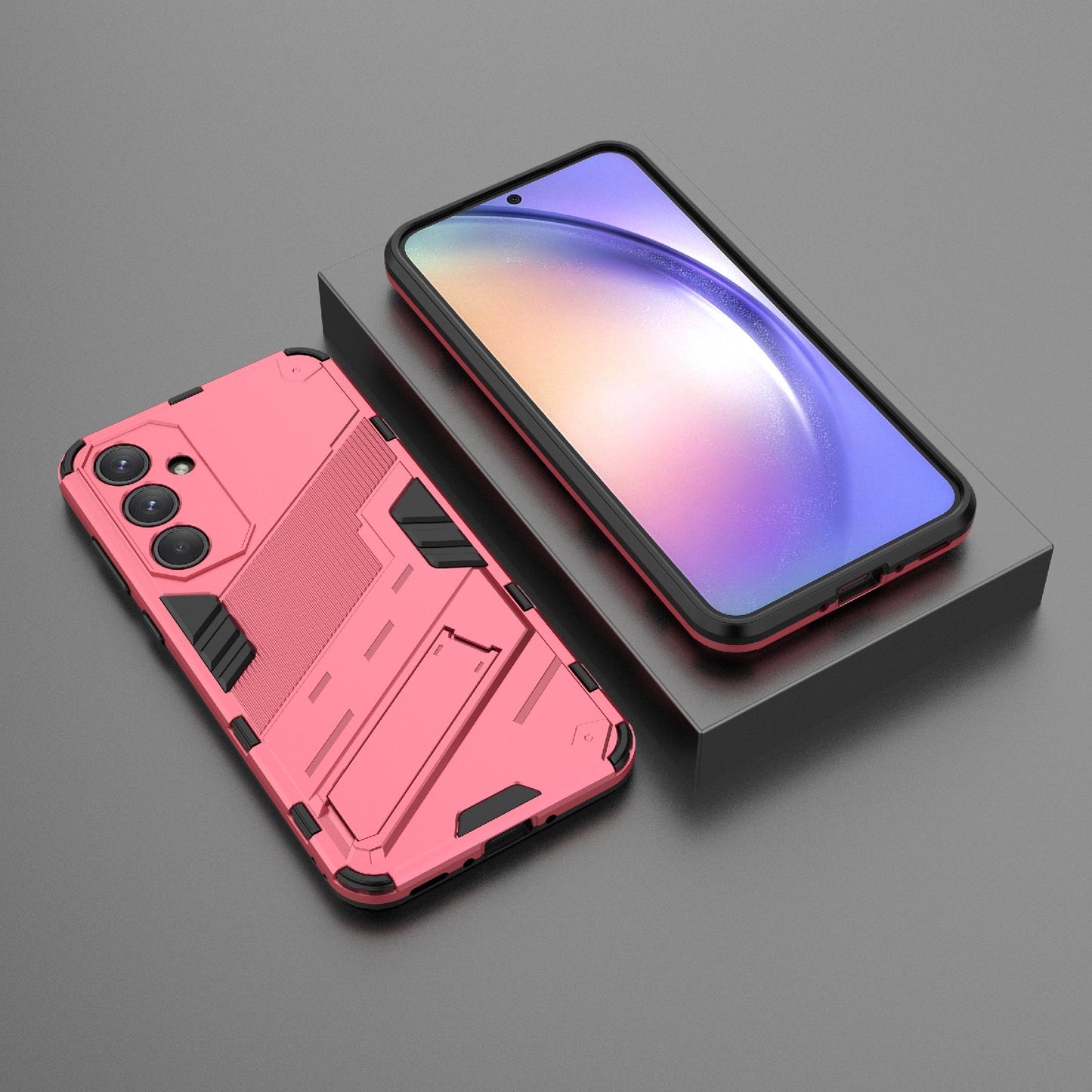 Samsung Galaxy A35 5G Shockproof Phone Case - Punk Armor 2-in-1 PC + TPU with Invisible Holder