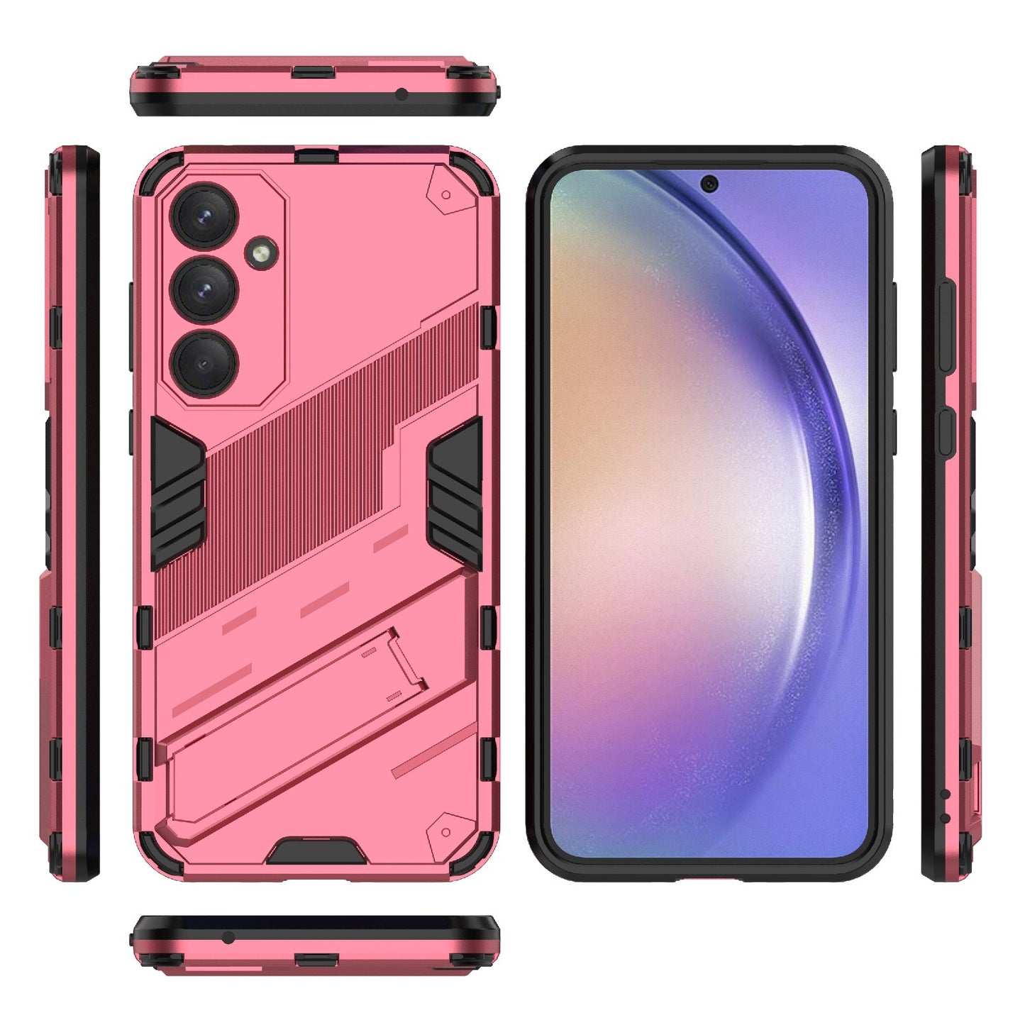 Samsung Galaxy A35 5G Shockproof Phone Case - Punk Armor 2-in-1 PC + TPU with Invisible Holder