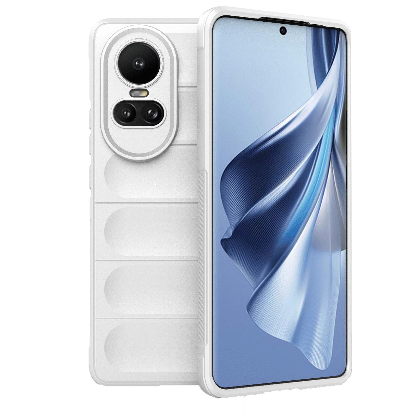 OPPO Reno10 5G Global Magic Shield TPU + Flannel Phone Case: Durable, Non-toxic, Easy Access, Stylish Design