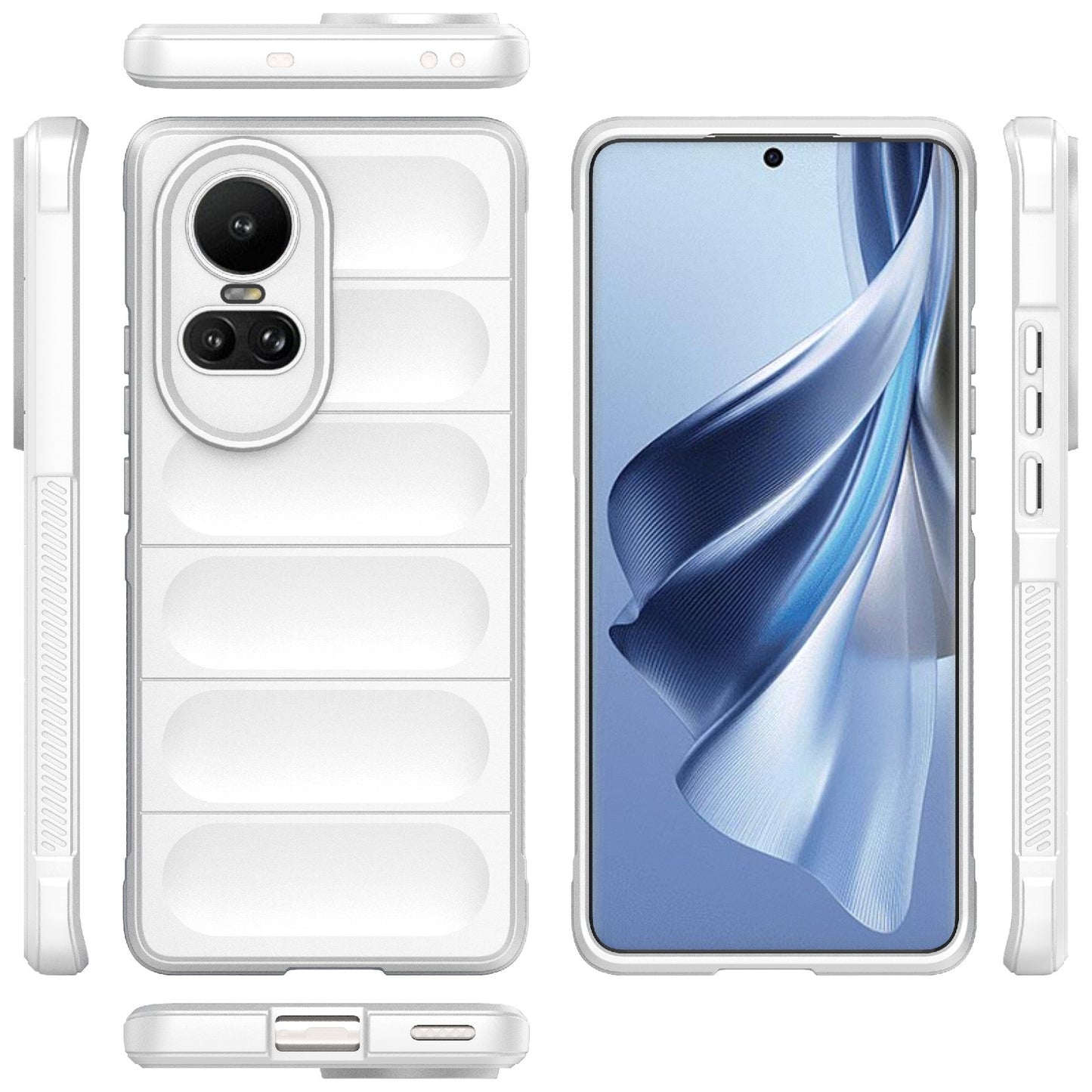 OPPO Reno10 5G Global Magic Shield TPU + Flannel Phone Case: Durable, Non-toxic, Easy Access, Stylish Design