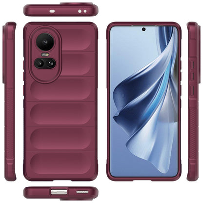OPPO Reno10 5G Global Magic Shield TPU + Flannel Phone Case: Durable, Non-toxic, Easy Access, Stylish Design