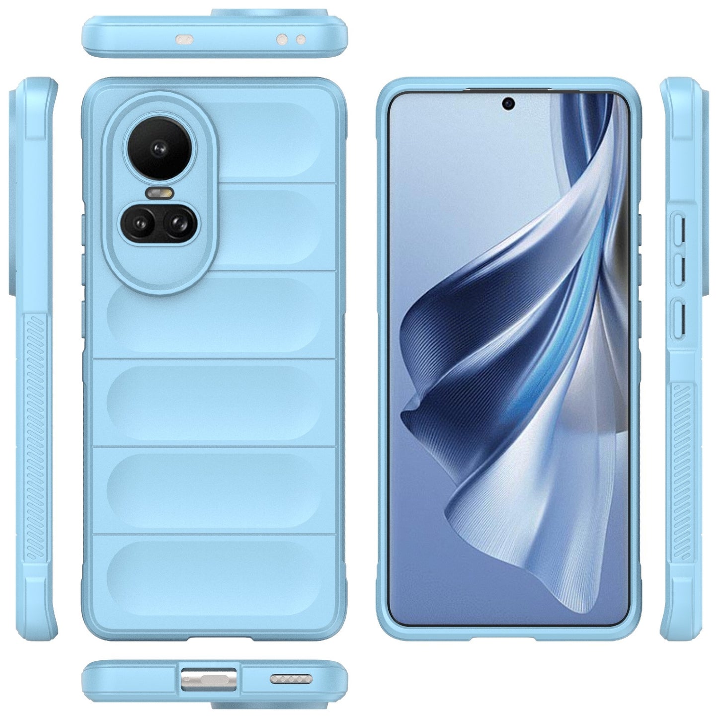 OPPO Reno10 5G Global Magic Shield TPU + Flannel Phone Case: Durable, Non-toxic, Easy Access, Stylish Design