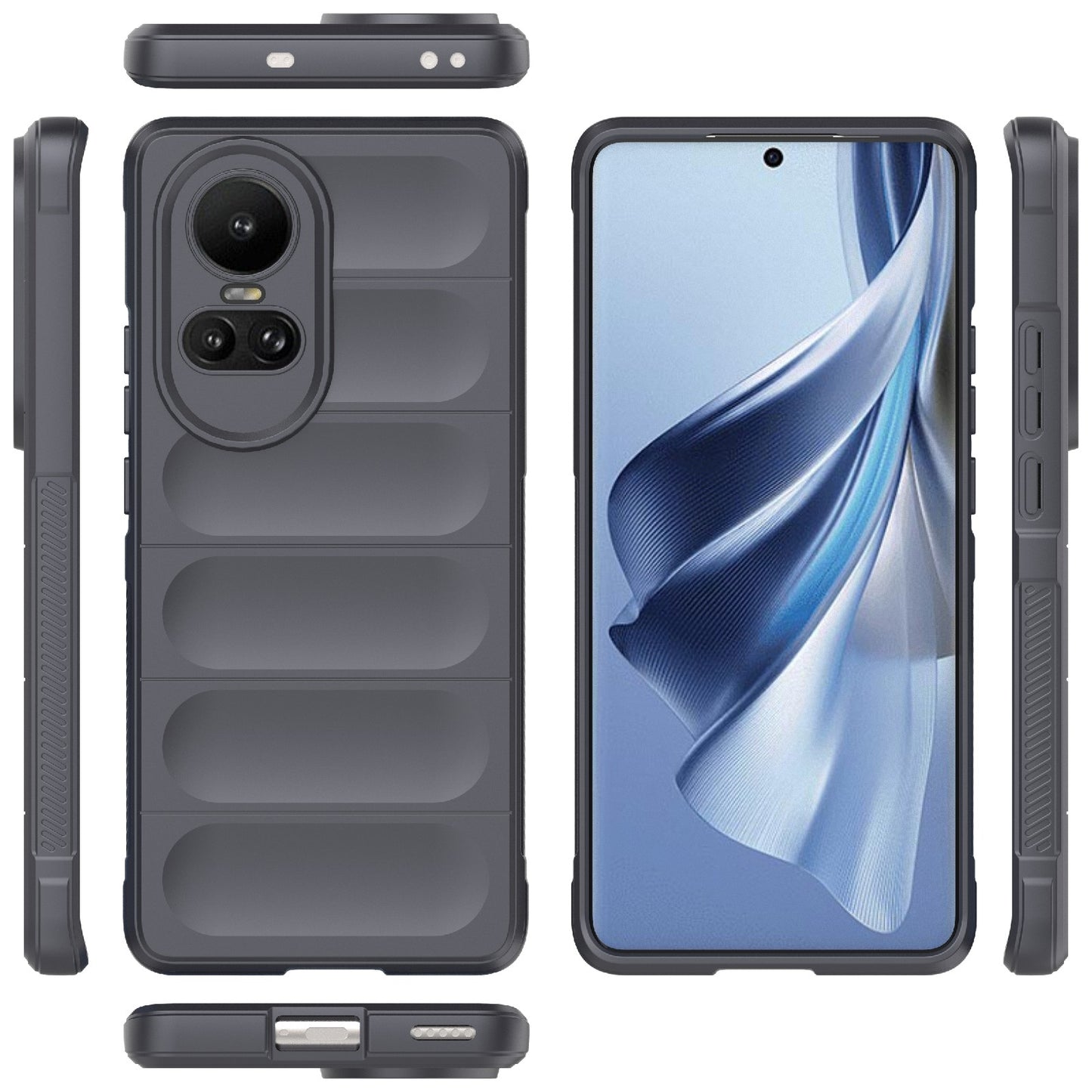 OPPO Reno10 5G Global Magic Shield TPU + Flannel Phone Case: Durable, Non-toxic, Easy Access, Stylish Design
