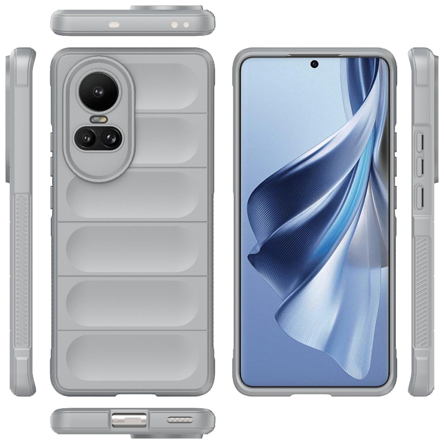 OPPO Reno10 5G Global Magic Shield TPU + Flannel Phone Case: Durable, Non-toxic, Easy Access, Stylish Design